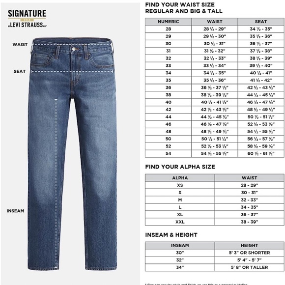 Signature by Levi Strauss & Co. Gold Men's Athletic Tech Jeans Size 29/30 - Picture 10 of 11